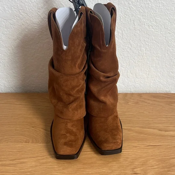 No Boundaries Brown Heeled Boots - Picture 2 of 4